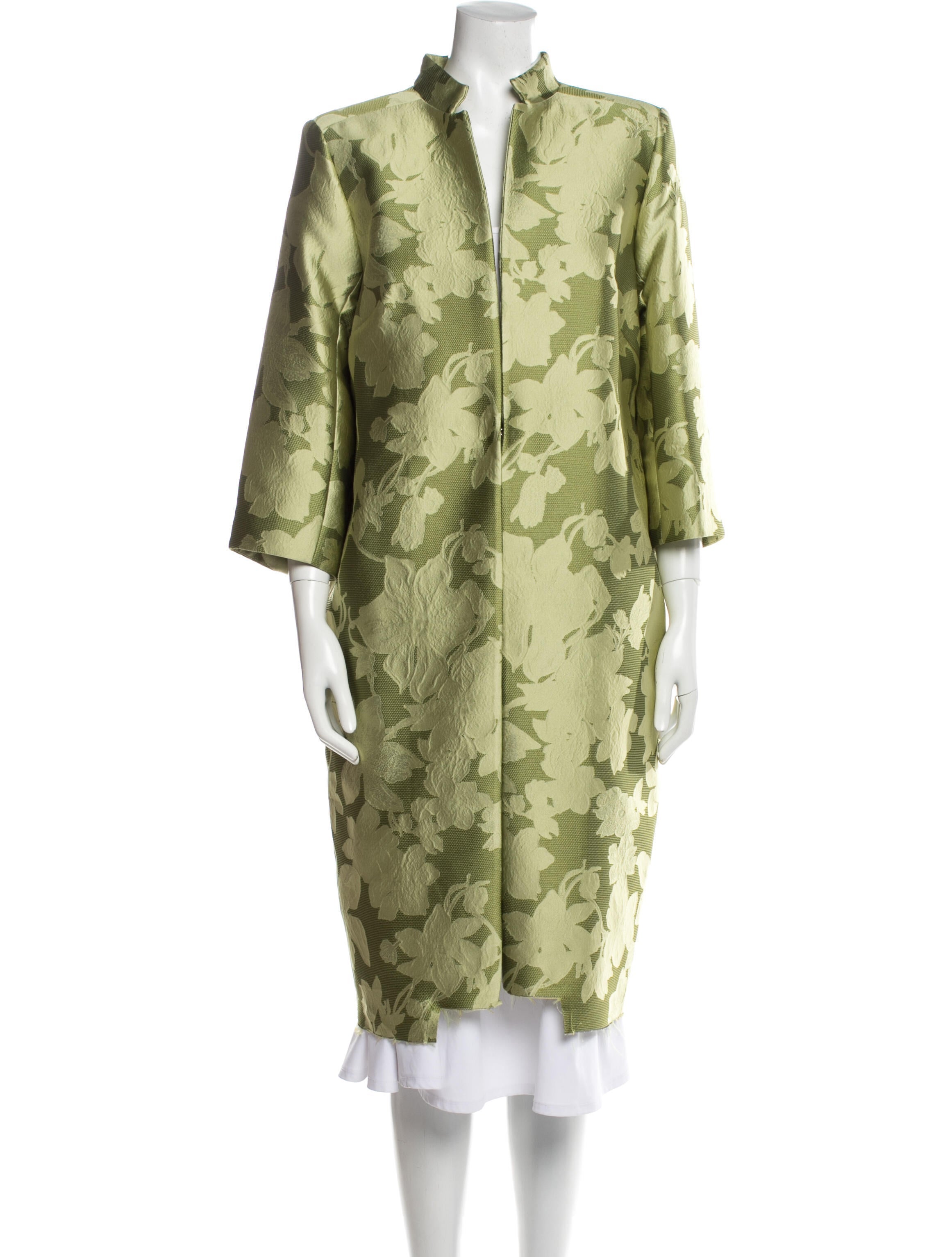 Pamella Roland Floral Print Peacoat w/ Tags Green Coats, Clothing