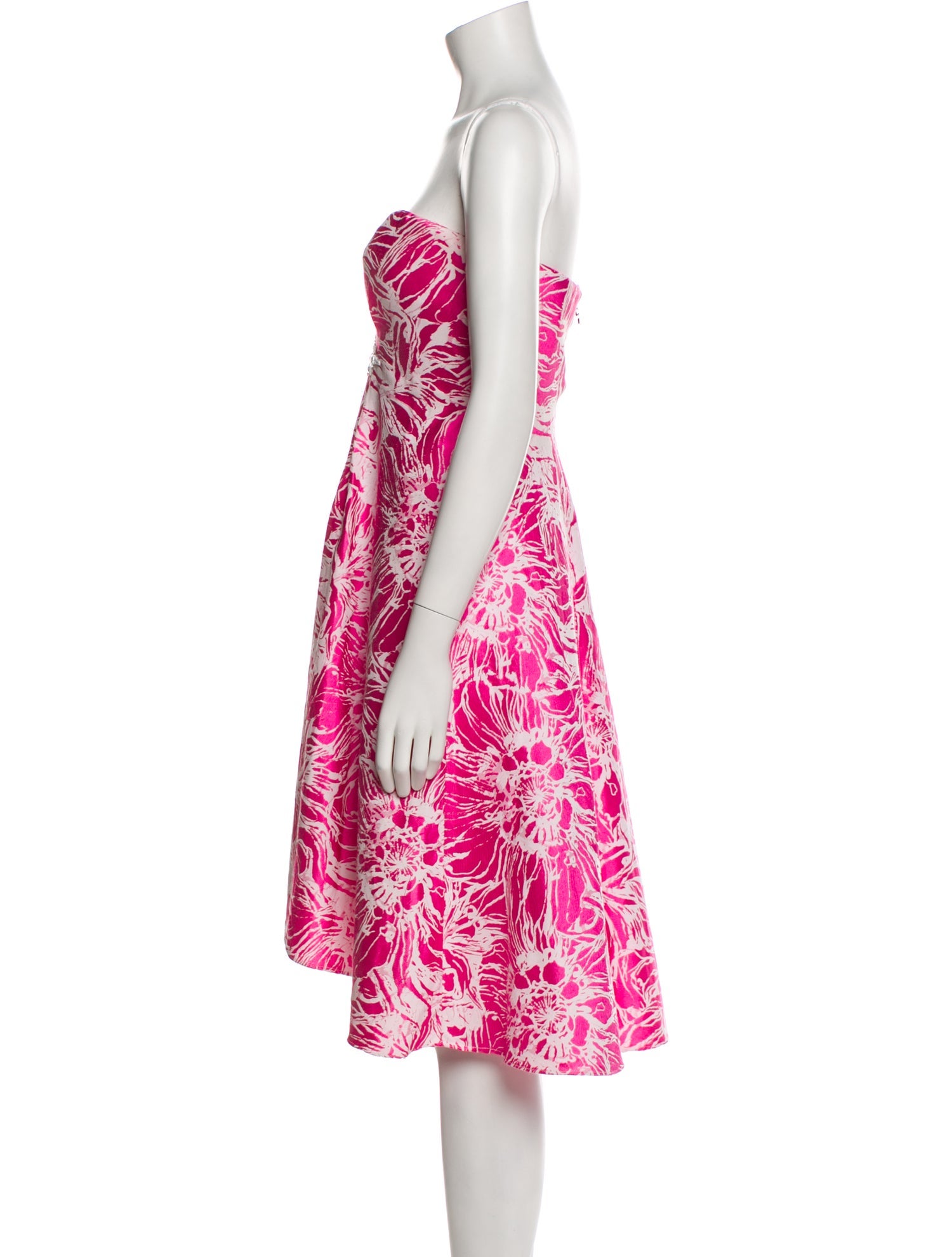 Pamella Roland Floral Print Mini Dress