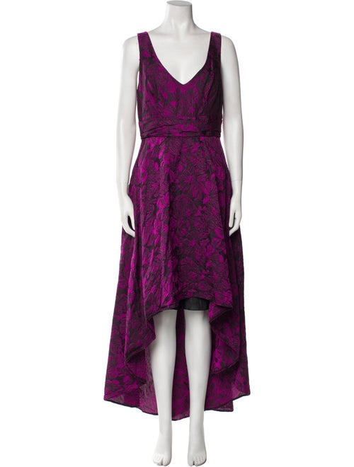 Pamella Roland Printed Long Dress