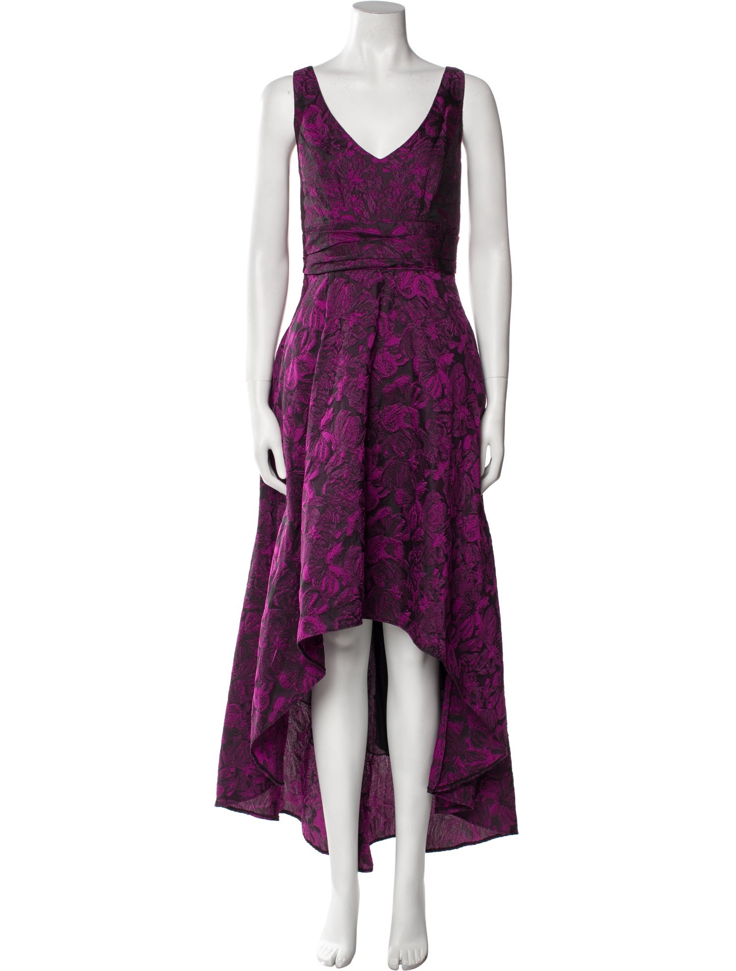 Pamella Roland Floral Print Long Dress