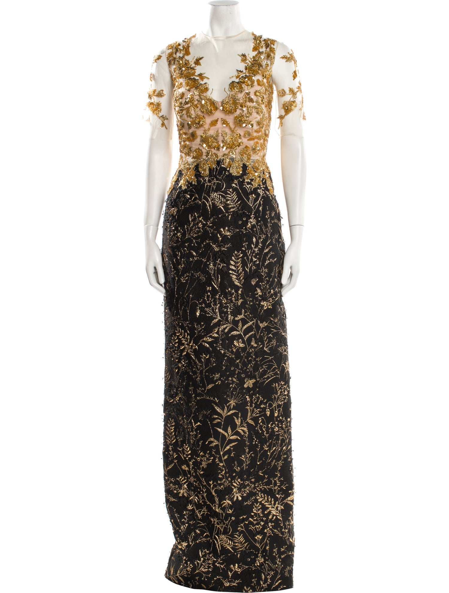 Pamella Roland V-Neck Long Dress