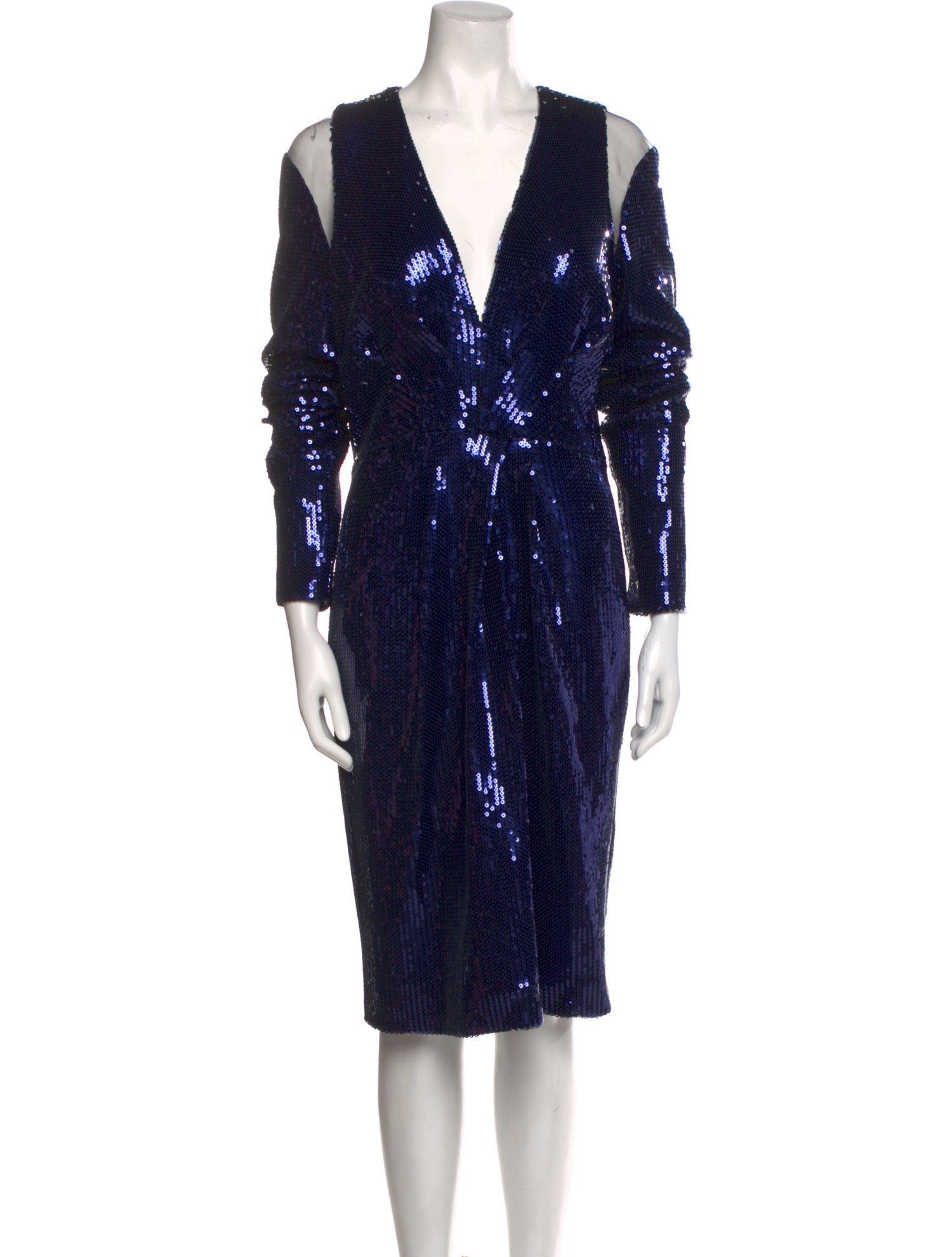 Pamella Roland V-Neck Midi Length Dress