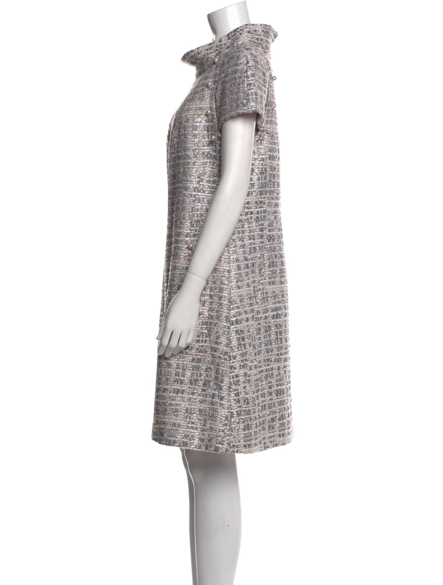Pamella Roland Tweed Pattern Mini Dress