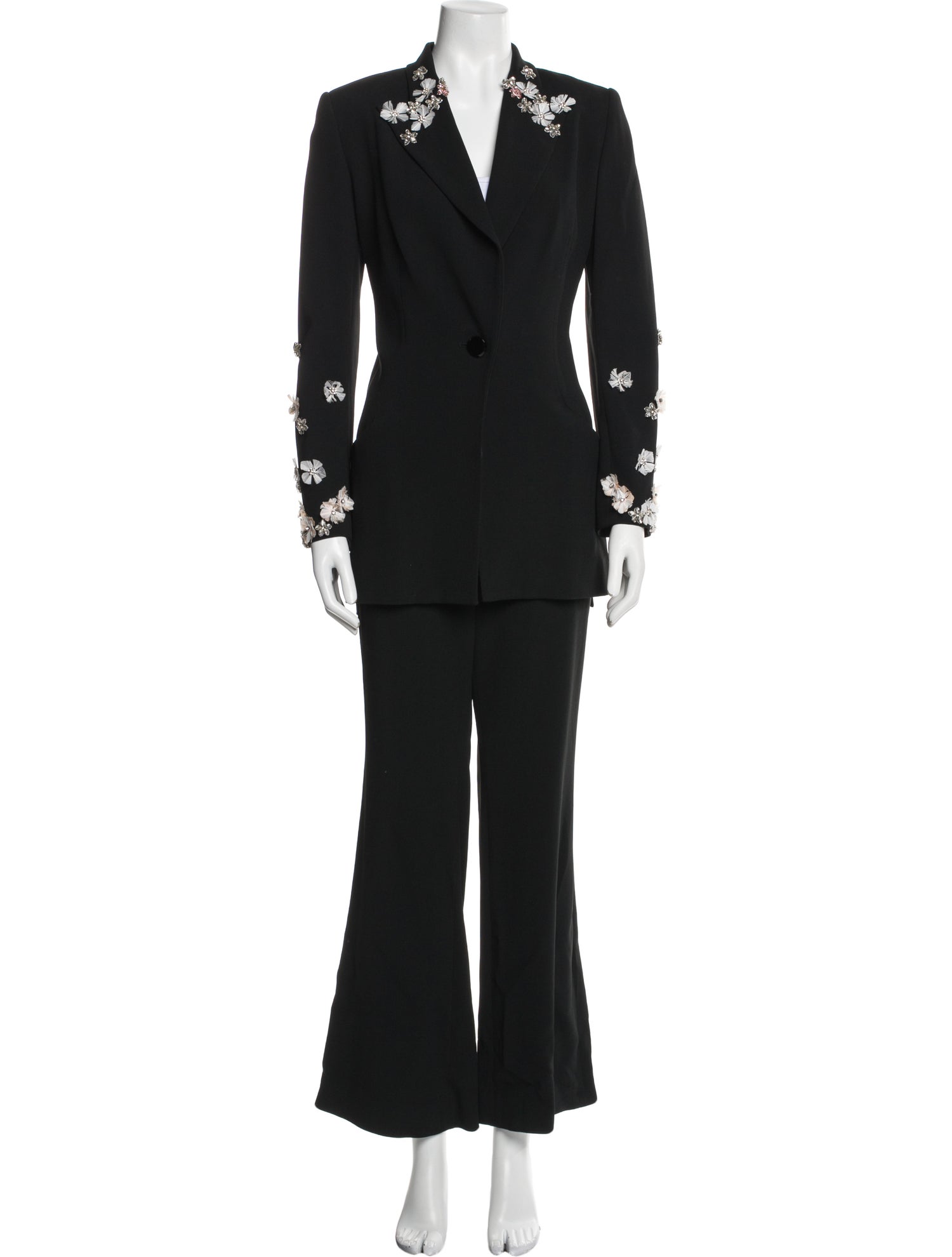 Pamella Roland Crystal Embellishments Pantsuit