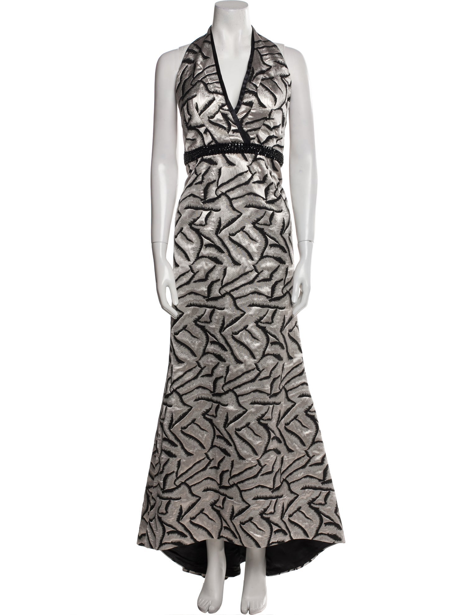 Pamella Roland Printed Long Dress
