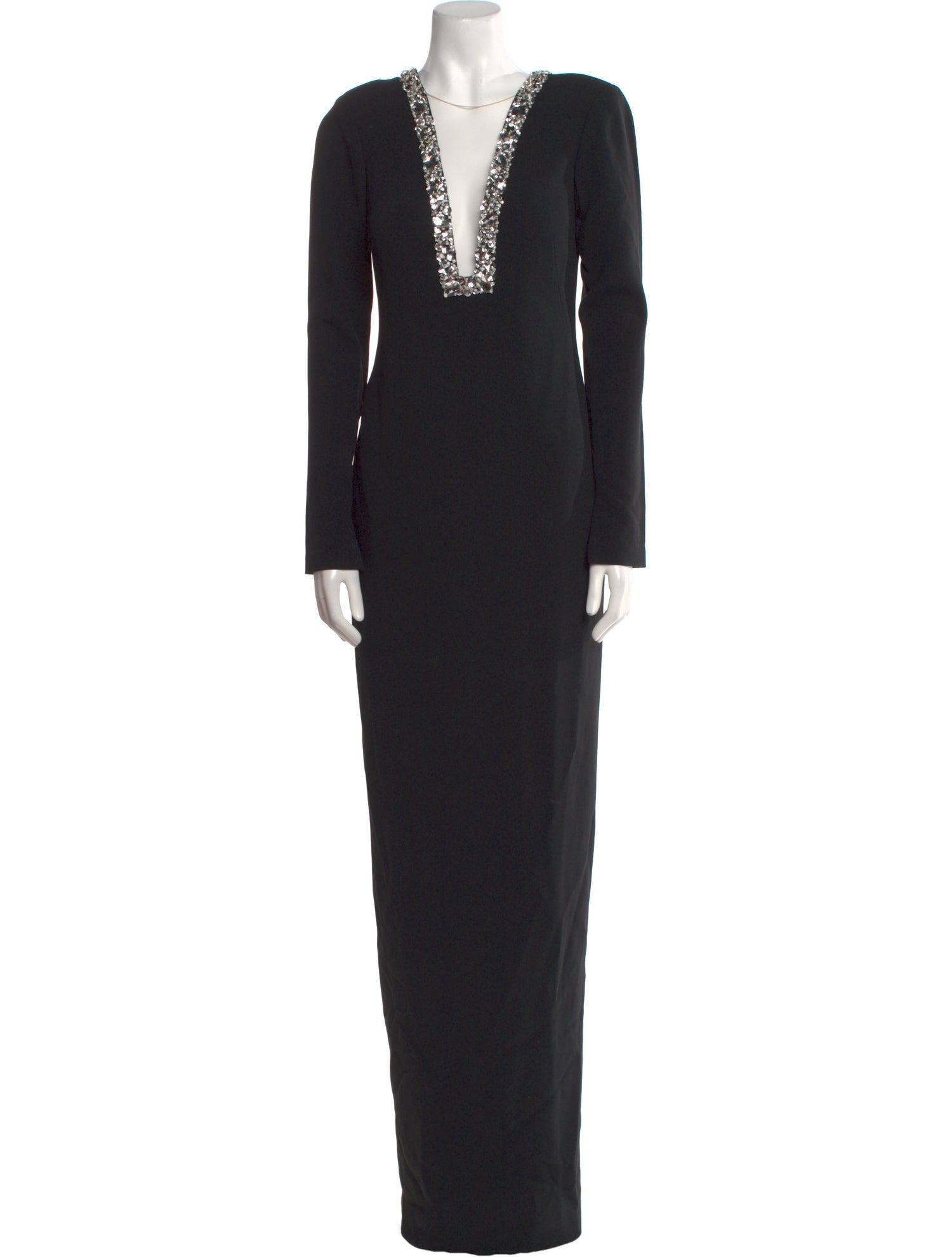 Pamella Roland V-Neck Long Dress