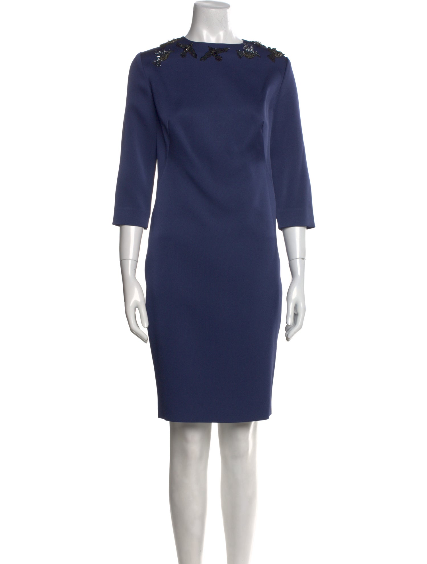 Pamella Roland Crew Neck Knee-Length Dress