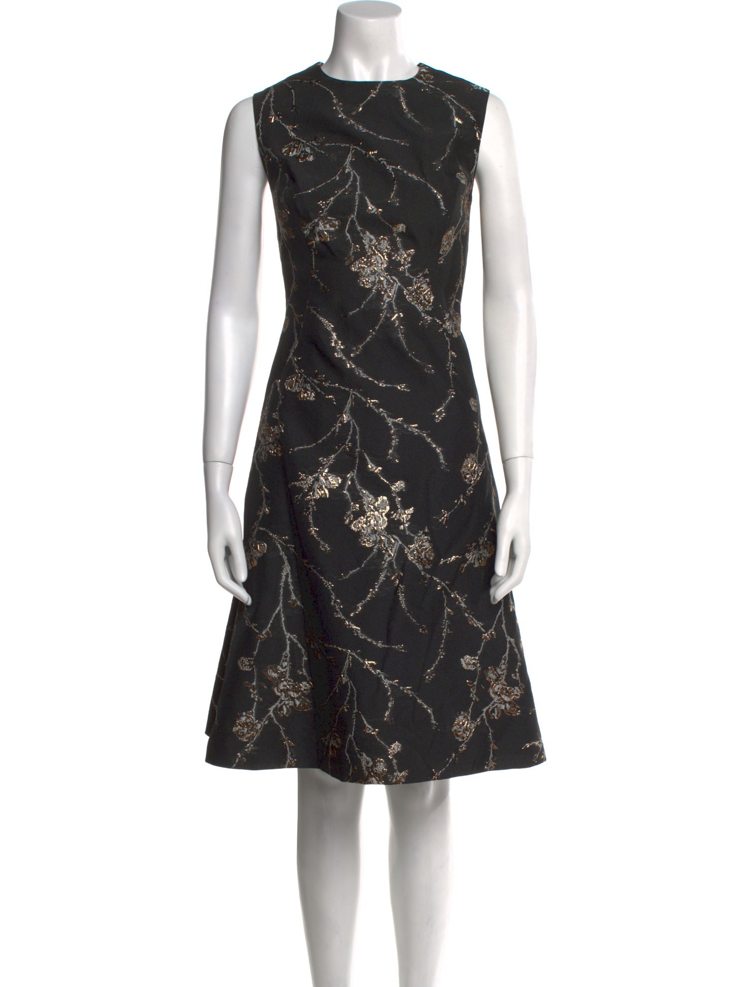 Pamella Roland Floral Print Knee-Length Dress