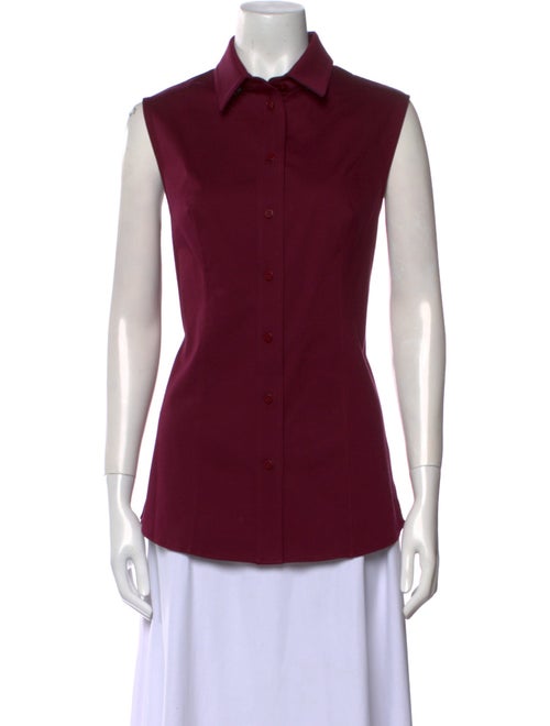 Pamella Roland Sleeveless Button-Up Top