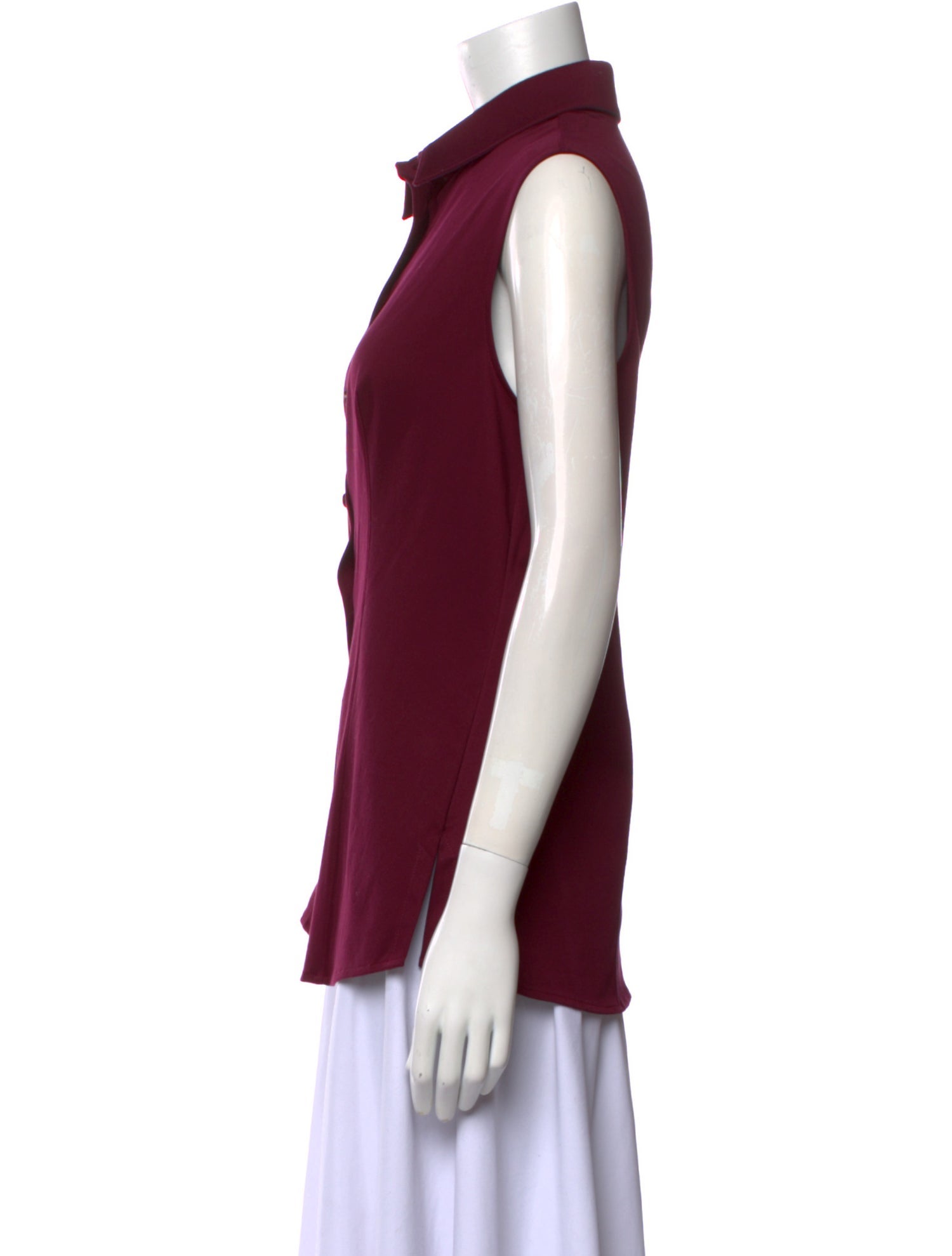 Pamella Roland Sleeveless Button-Up Top