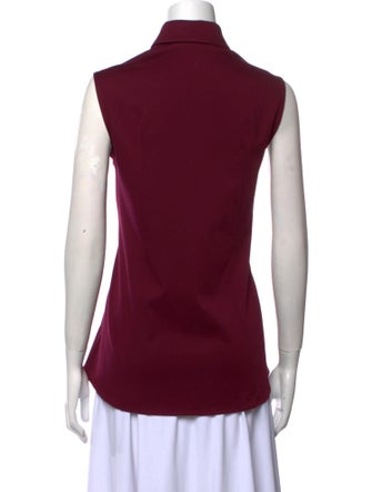 Pamella Roland Sleeveless Button-Up Top