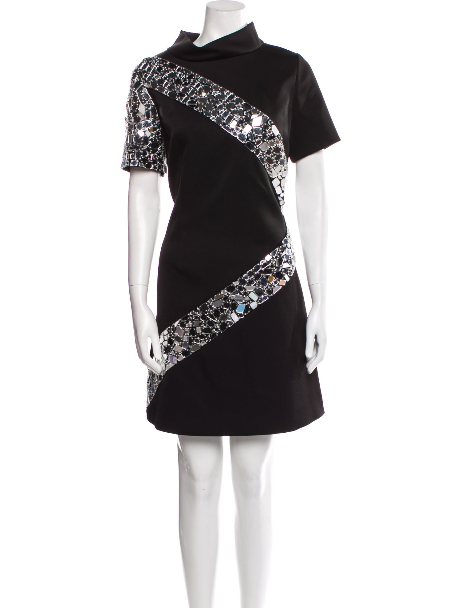 Pamella Roland Lace Pattern Mini Dress