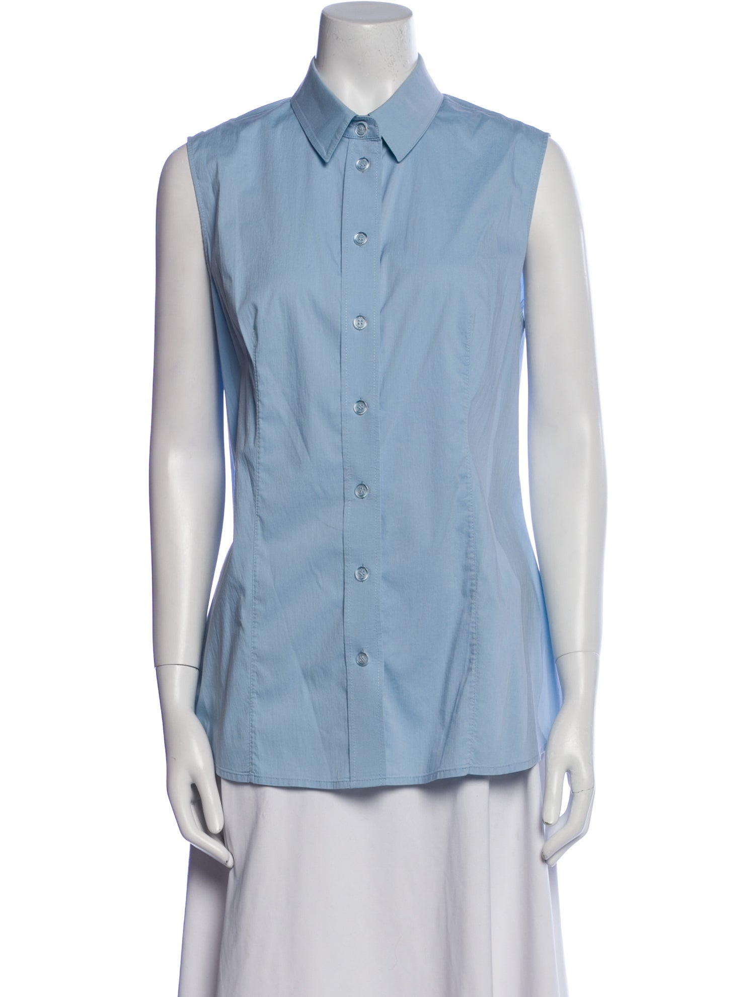 Pamella Roland Sleeveless Button-Up Top