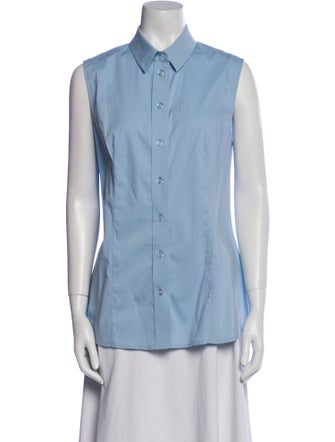 Pamella Roland Sleeveless Button-Up Top
