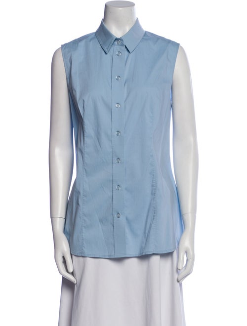 Pamella Roland Sleeveless Button-Up Top