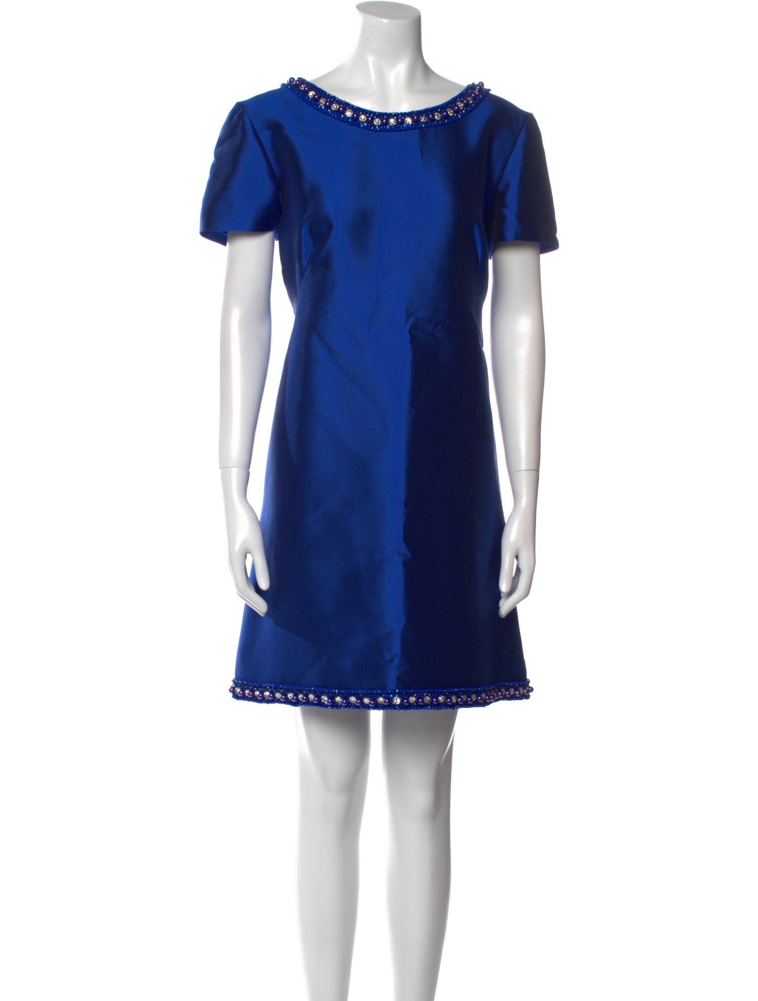Pamella Roland Bateau Neckline Mini Dress