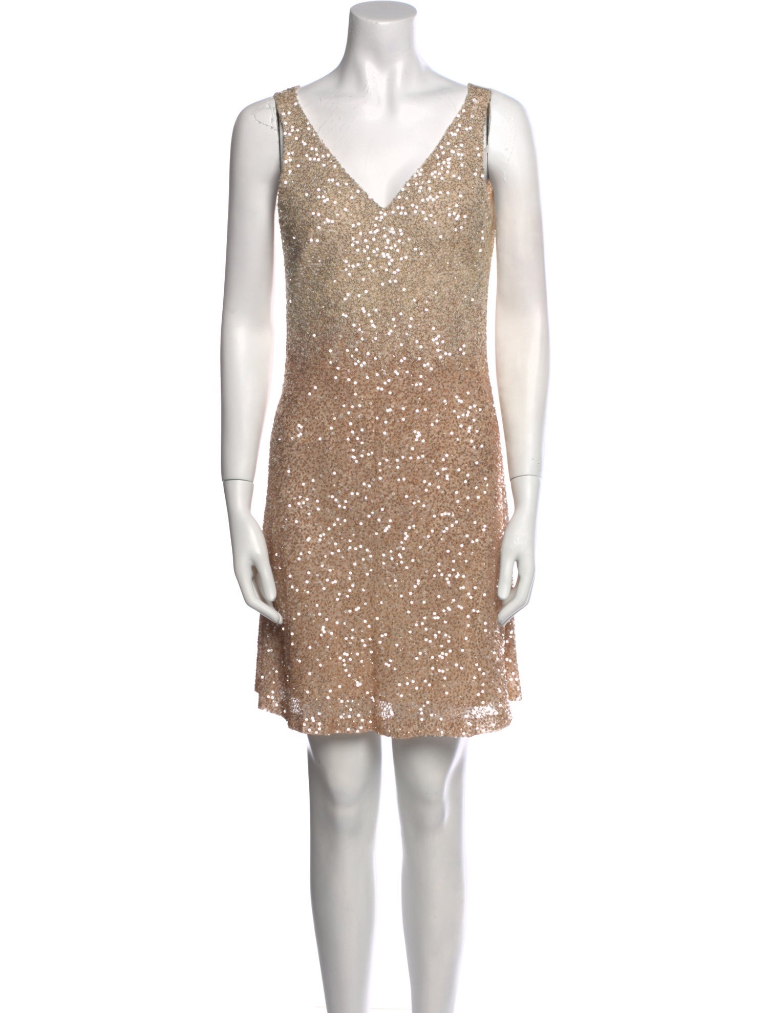 Pamella Roland V-Neck Mini Dress