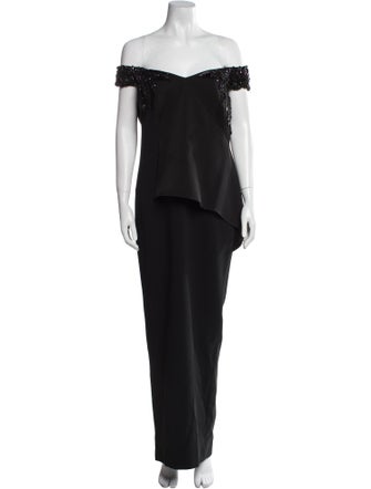 Pamella Roland Off-The-Shoulder Long Dress