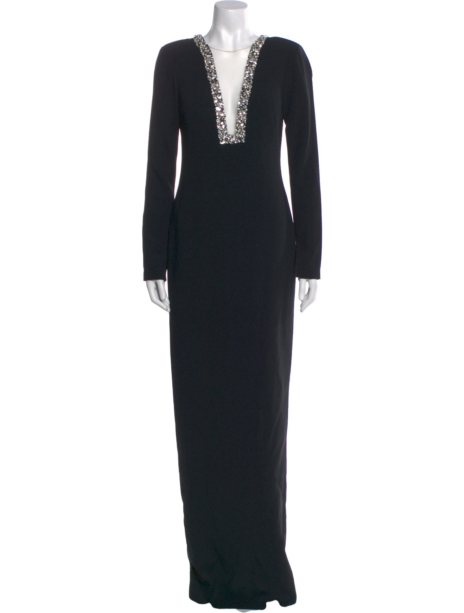 Pamella Roland V-Neck Long Dress