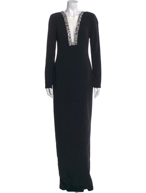 Pamella Roland V-Neck Long Dress