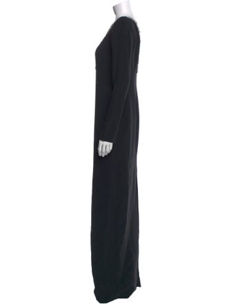 Pamella Roland V-Neck Long Dress