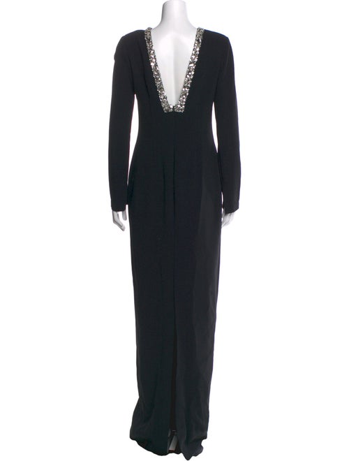 Pamella Roland V-Neck Long Dress