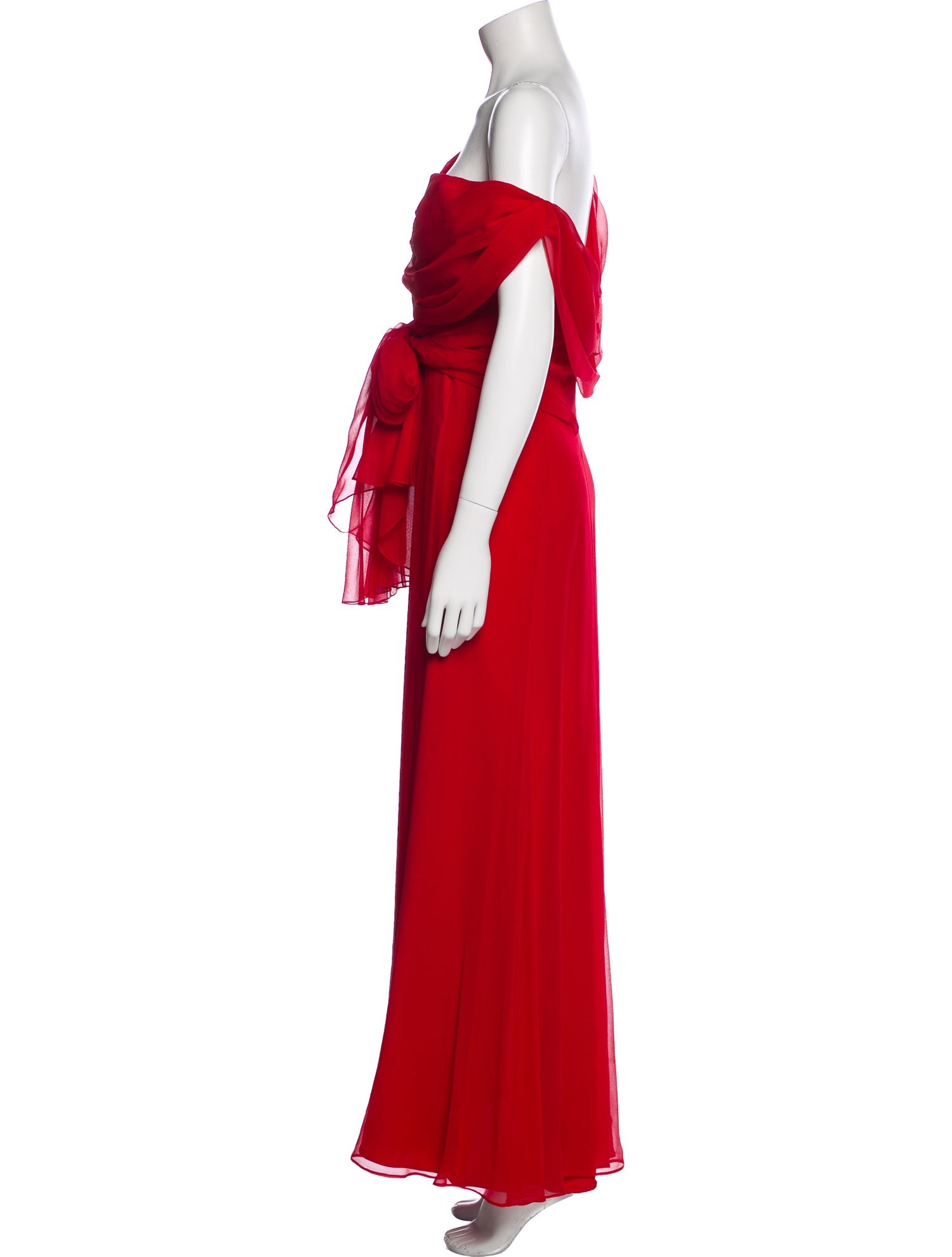 Pamella Roland One-Shoulder Long Dress