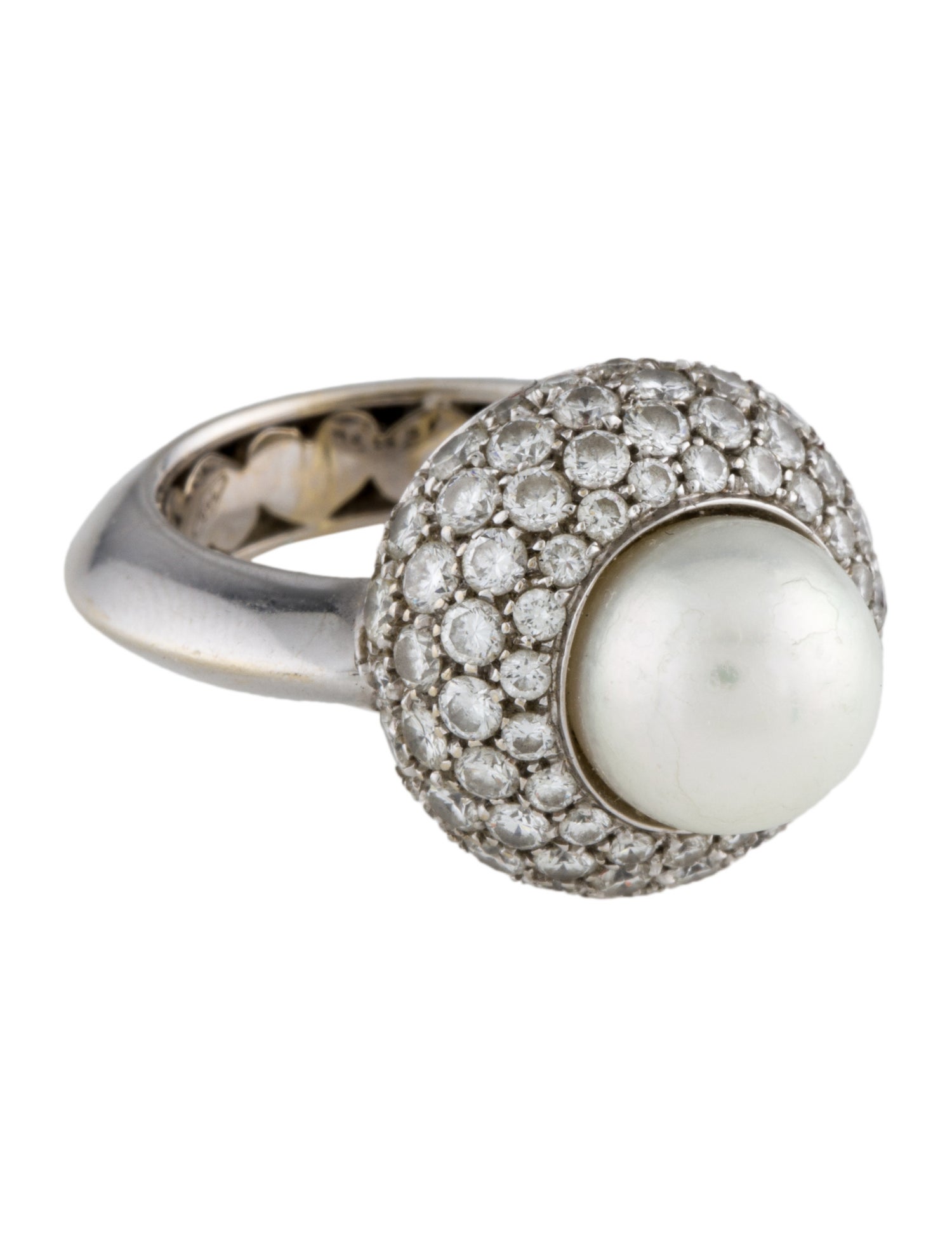 Pasquale Bruni 18K Pearl & Diamond Cocktail Ring