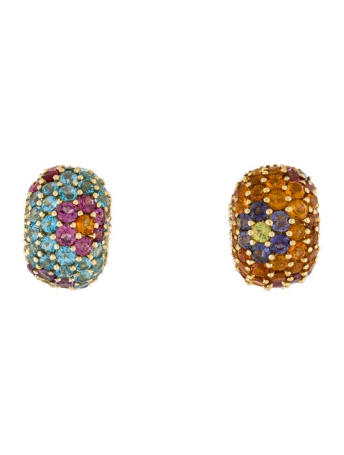 Pasquale Bruni 18K Multistone Floral Huggie Earrings