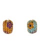 Pasquale Bruni 18K Multistone Floral Huggie Earrings