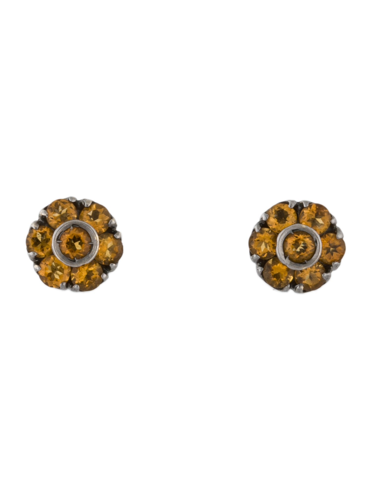 Pasquale Bruni 18K Citrine Flower Stud Earrings