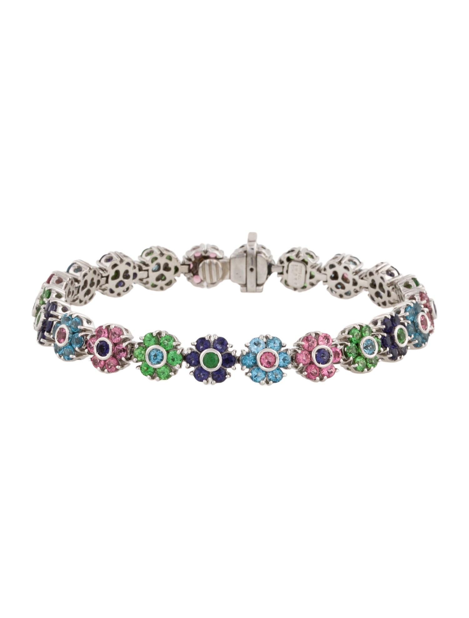 Pasquale Bruni 18K Multistone Flower Link Bracelet