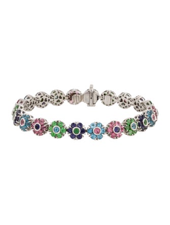 Pasquale Bruni 18K Multistone Flower Link Bracelet