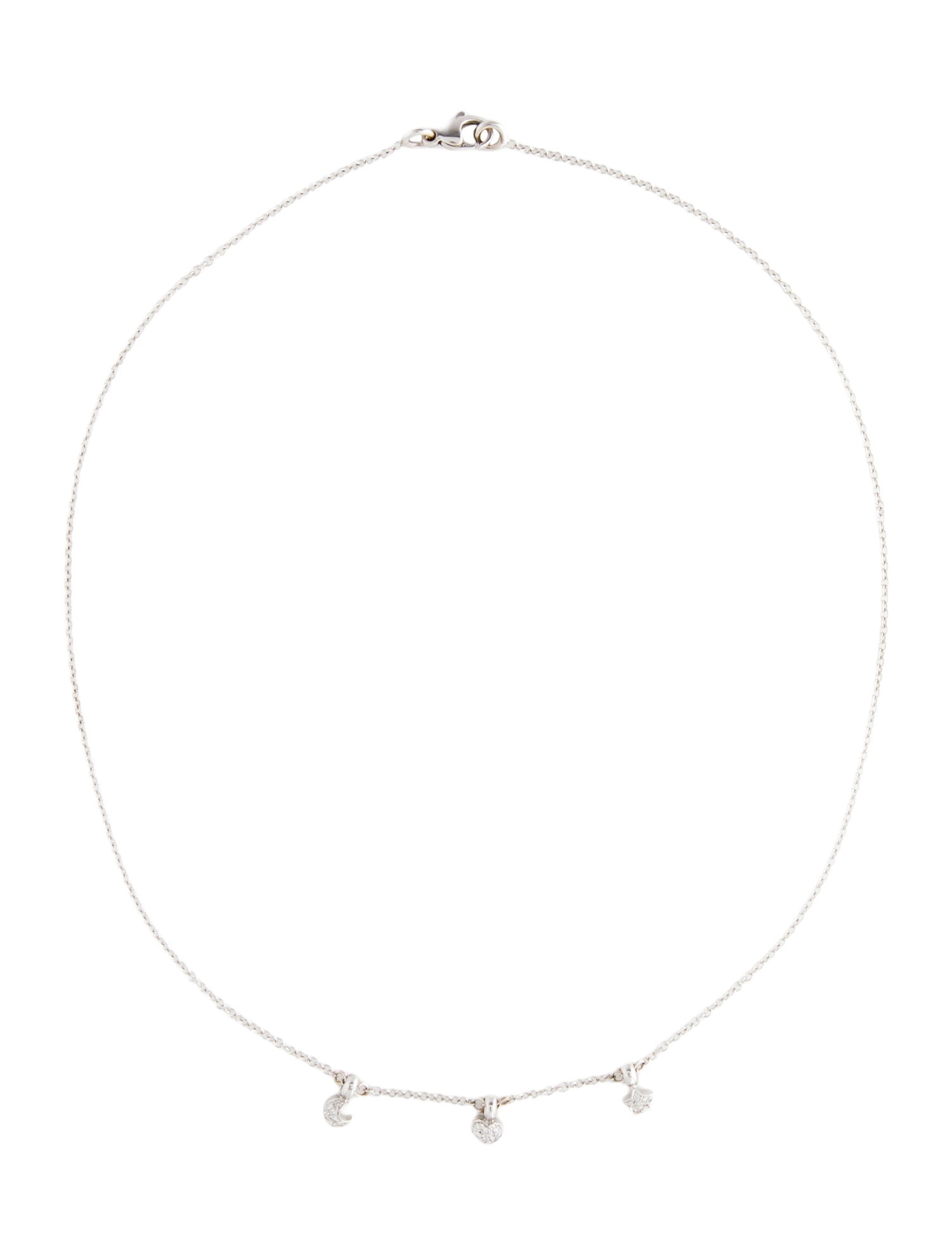 Pasquale Bruni Vintage 18K Diamond Moon, Star & Heart Collar Necklace