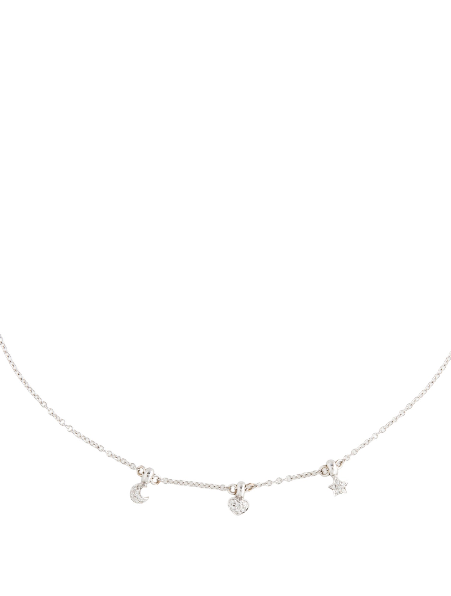 Pasquale Bruni Vintage 18K Diamond Moon, Star & Heart Collar Necklace