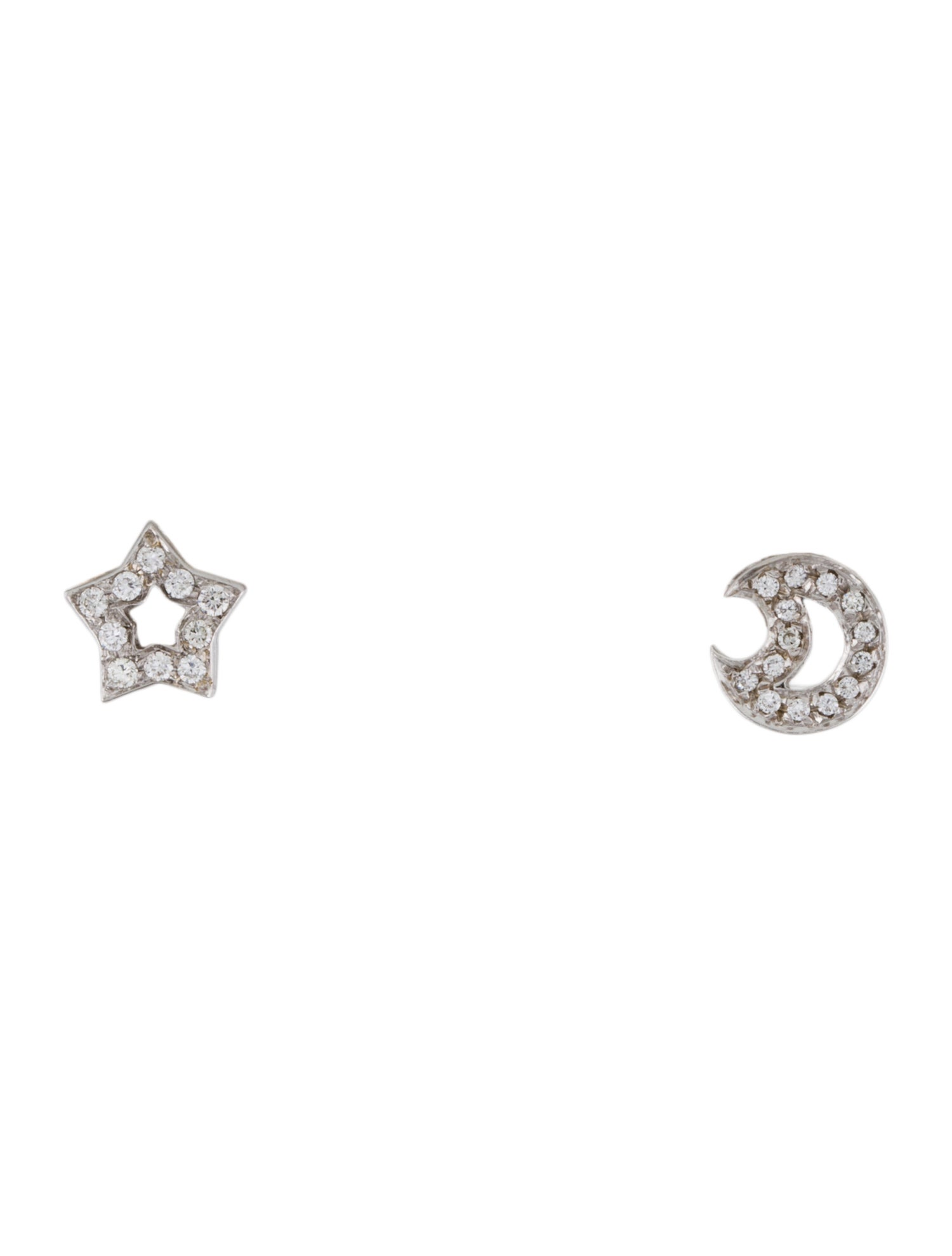 Pasquale Bruni Vintage Diamond Moon & Star Stud Earrings