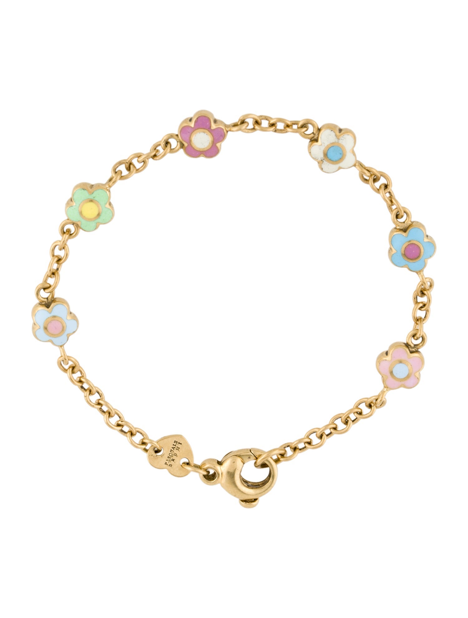 Pasquale Bruni 18K Enamel Flower Station Bracelet