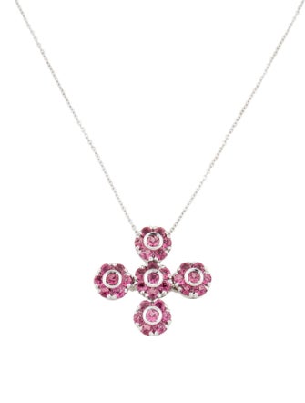 Pasquale Bruni 18K Tourmaline & Sapphire Accent Cross Pendant Necklace