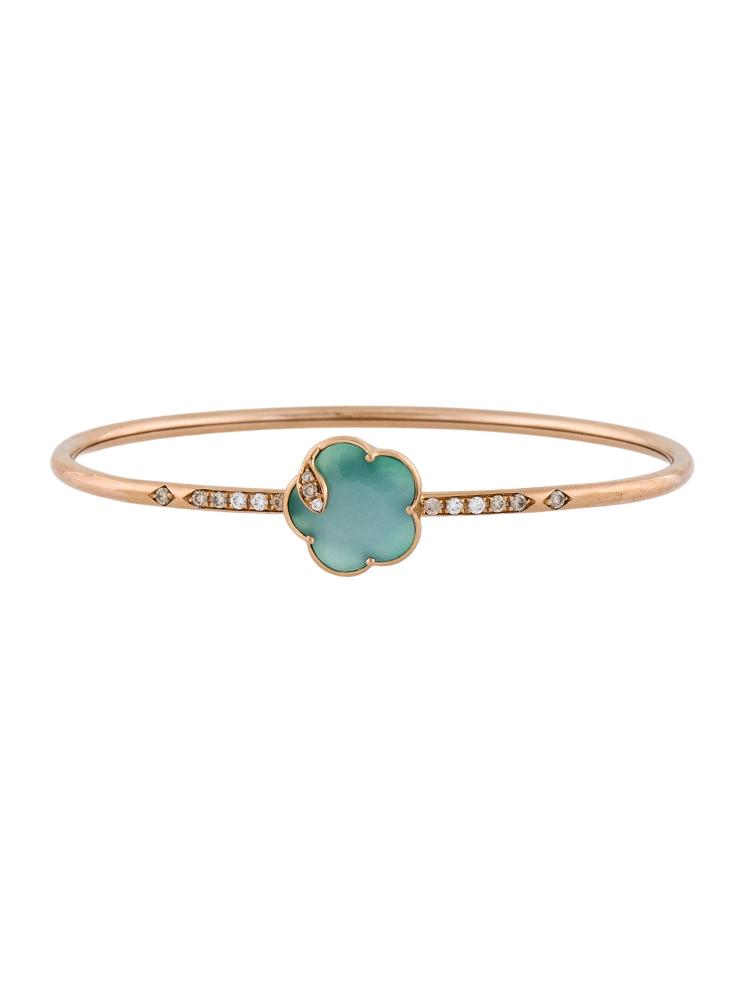 Pasquale Bruni 18K Chalcedony, Moonstone & Diamond Petit Joli Lunaire Bangle Bracelet