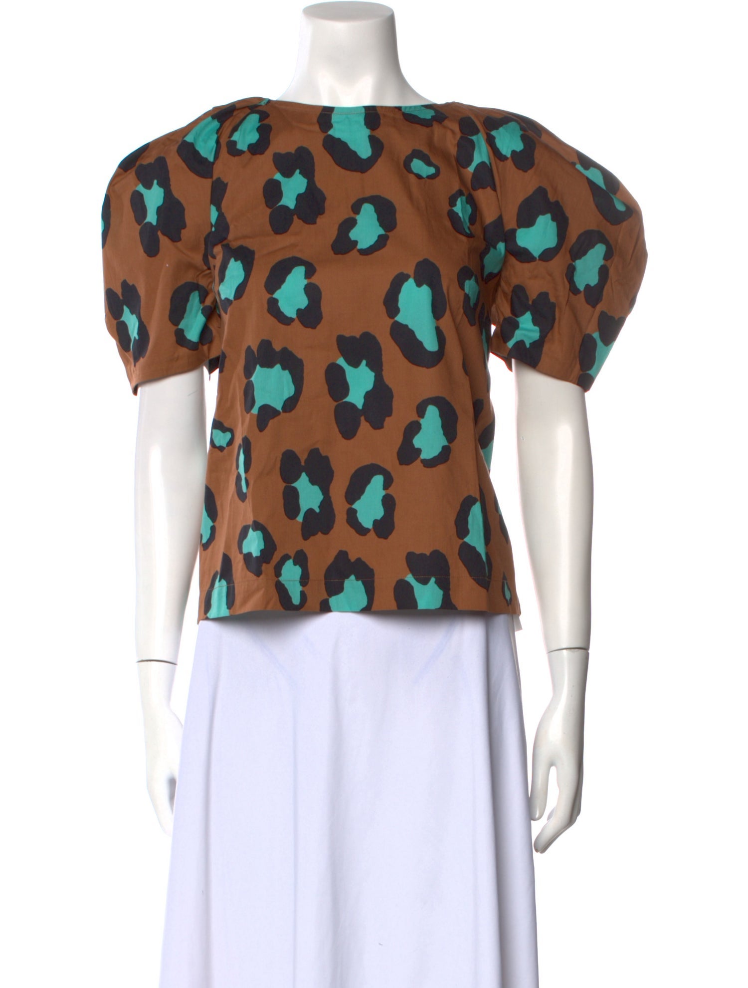 Paul & Joe Printed Bateau Neckline Crop Top w/ Tags