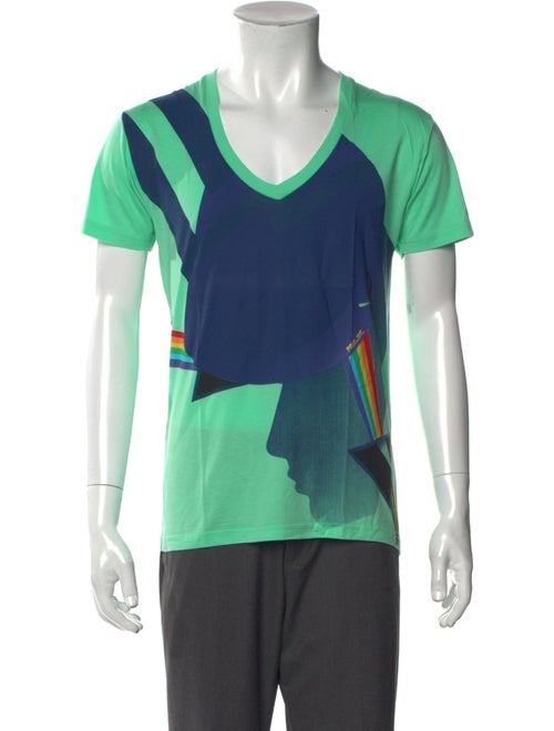 Paul & Joe Colorblock Pattern V-Neck T-Shirt