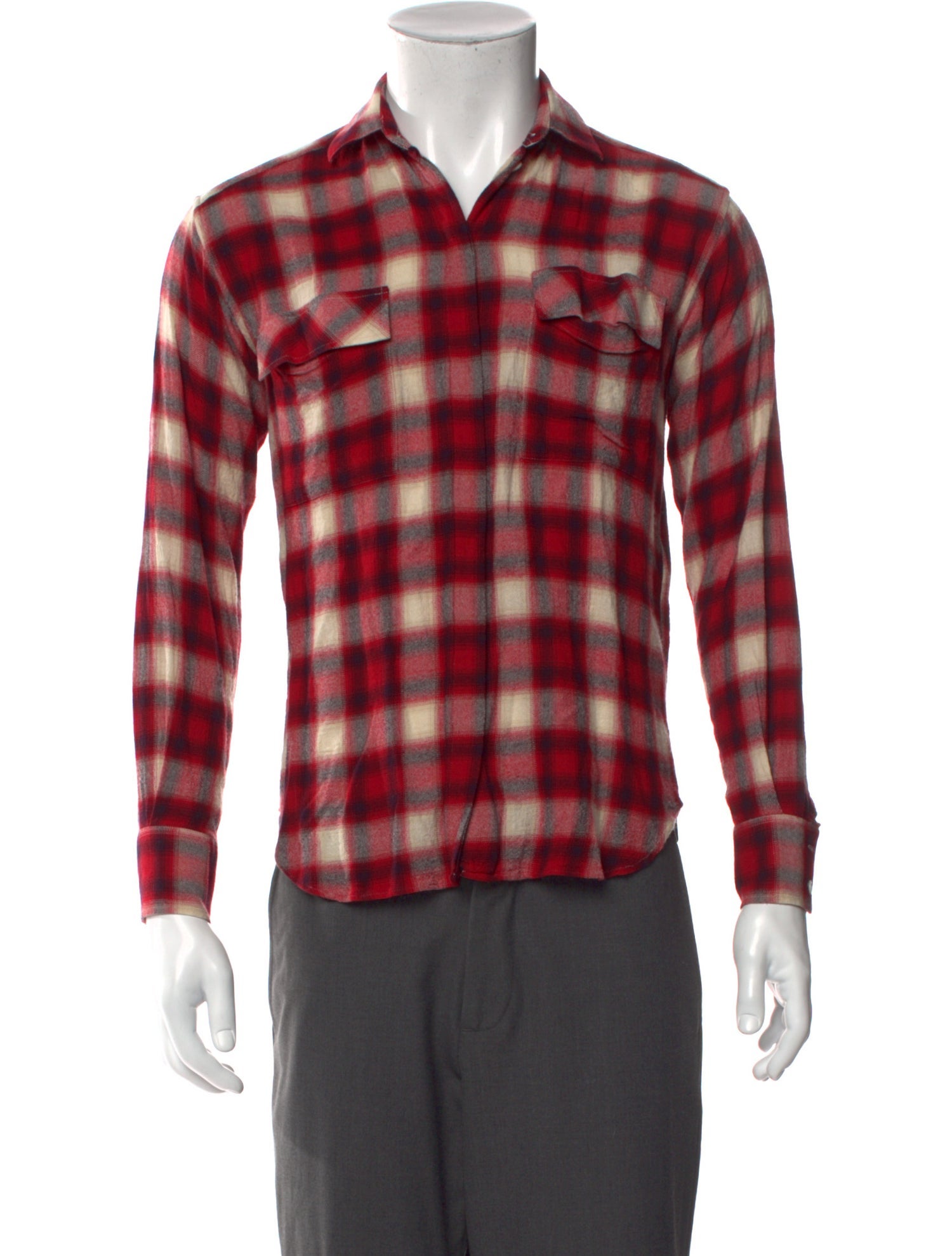 Paul & Joe Plaid Print Long Sleeve Shirt