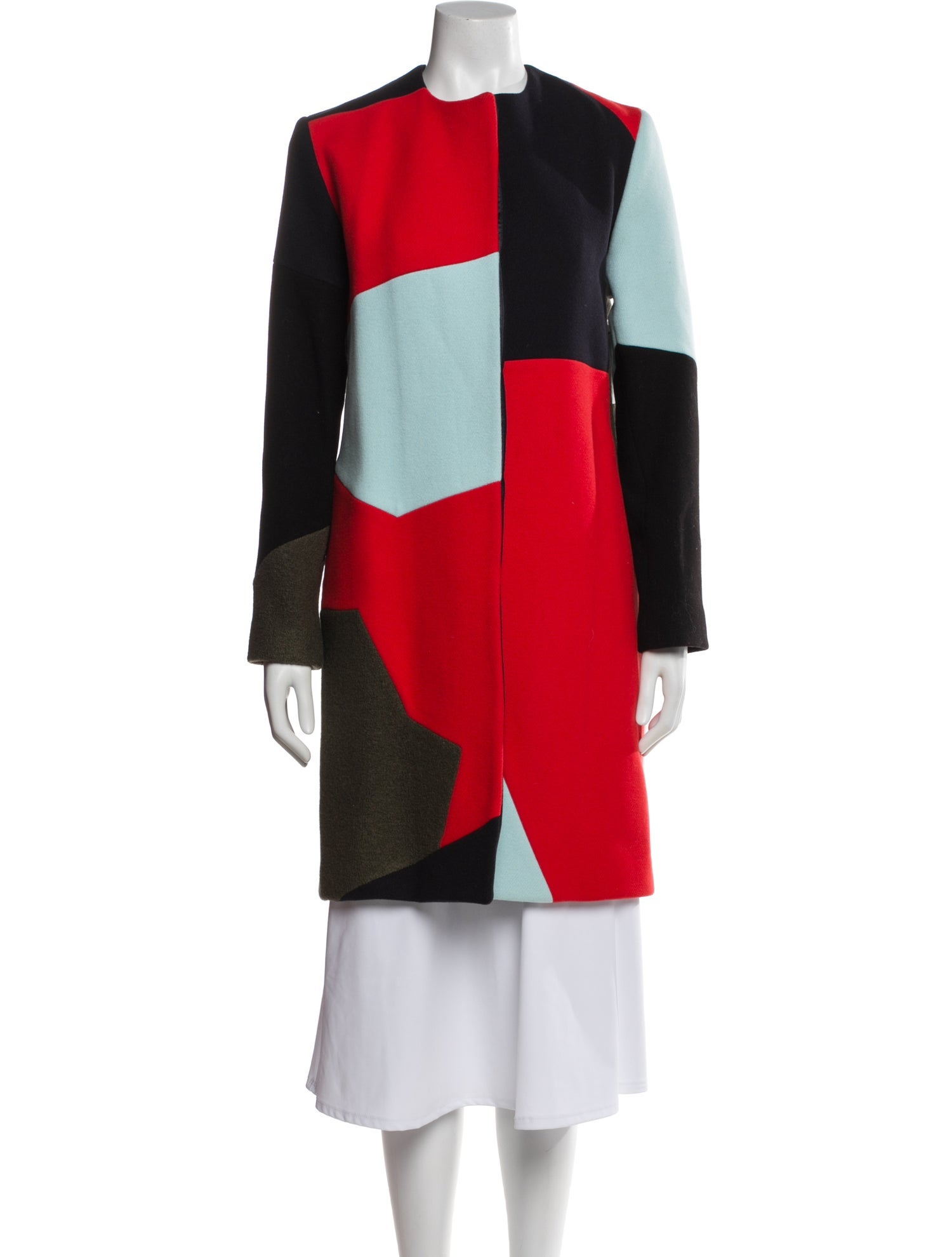 Paul & Joe Wool Colorblock Pattern Coat