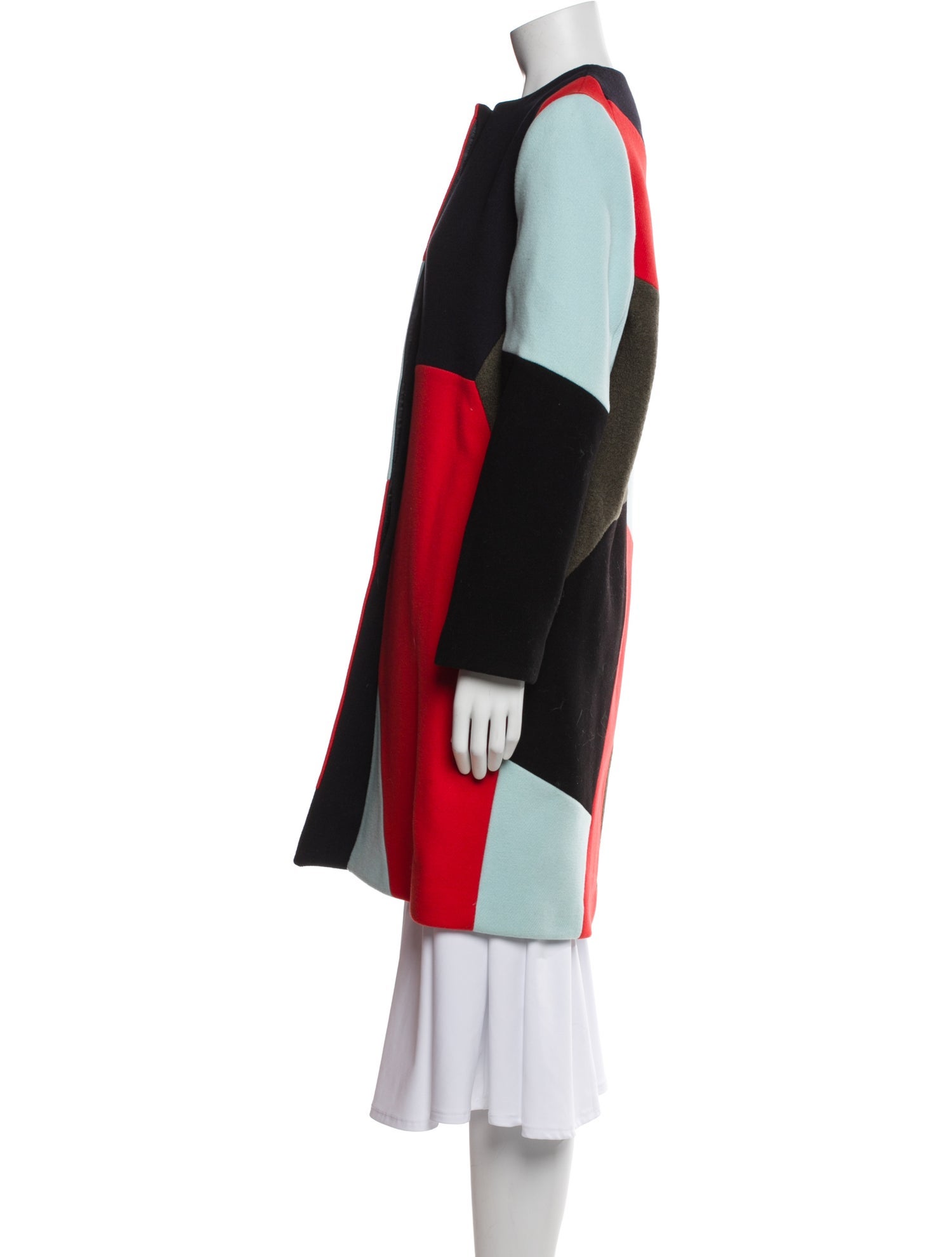 Paul & Joe Wool Colorblock Pattern Coat