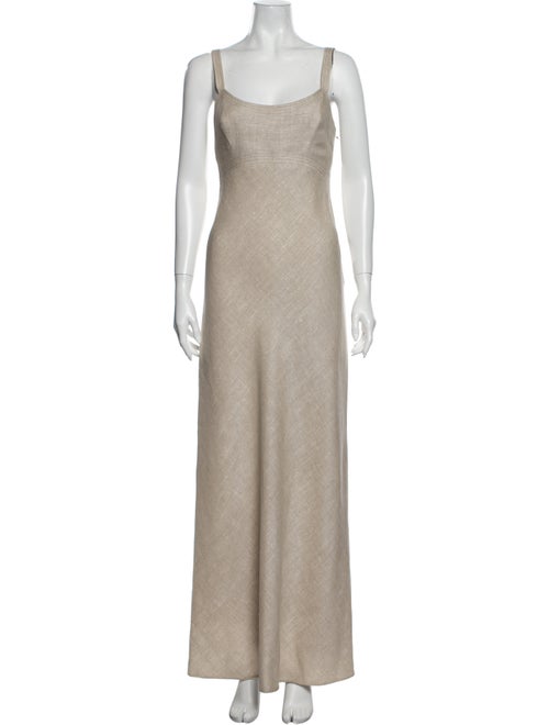 Pauline Trigere Scoop Neck Long Dress
