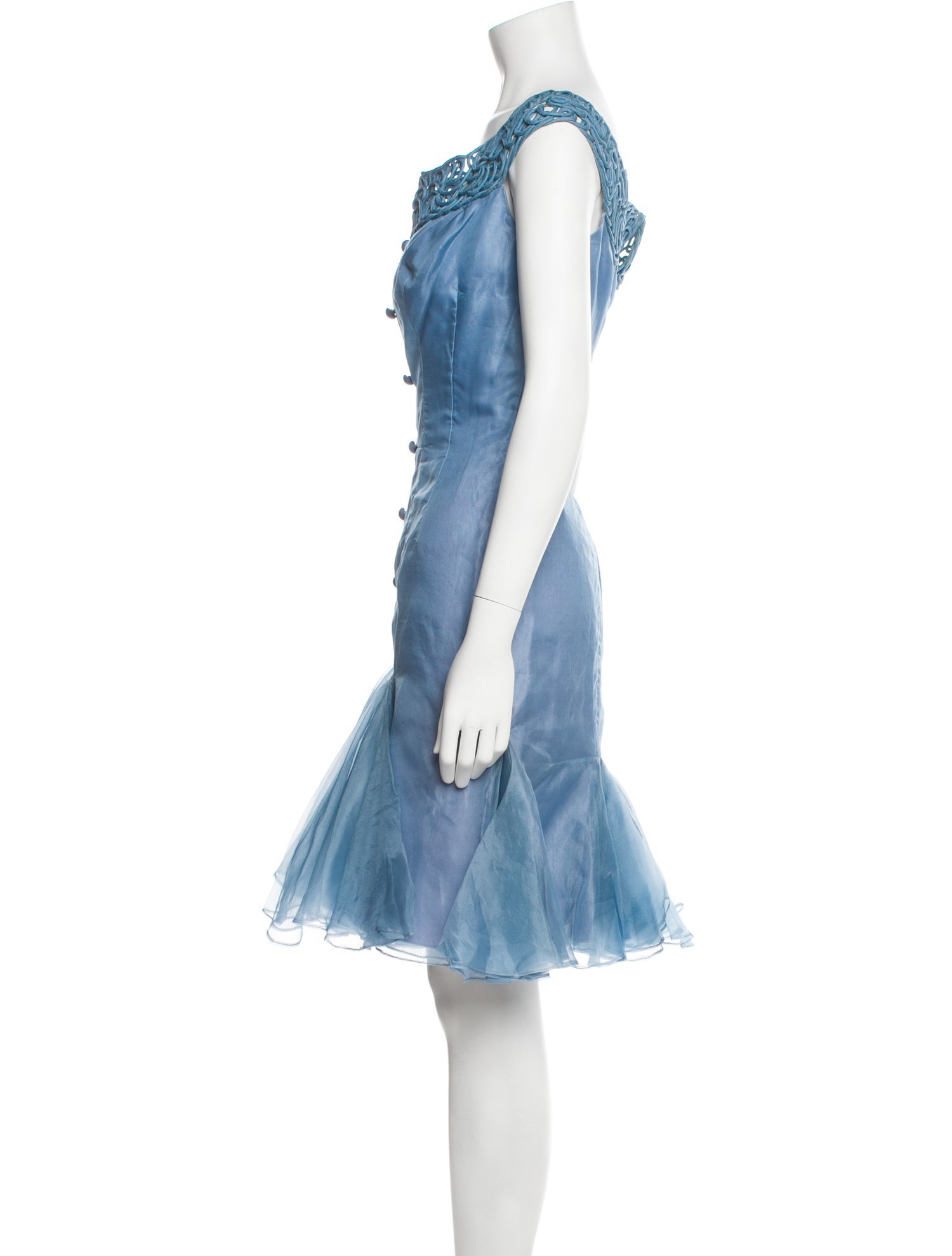 Pauline Trigere Bateau Neckline Mini Dress