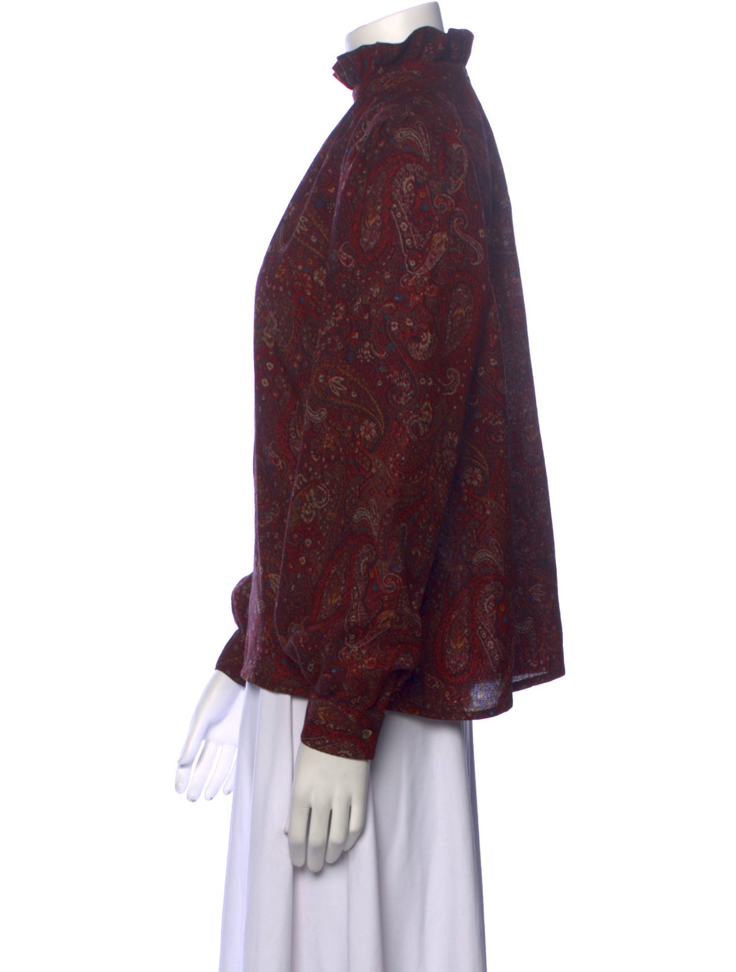 Pauline Trigere Vintage Paisley Print Blouse