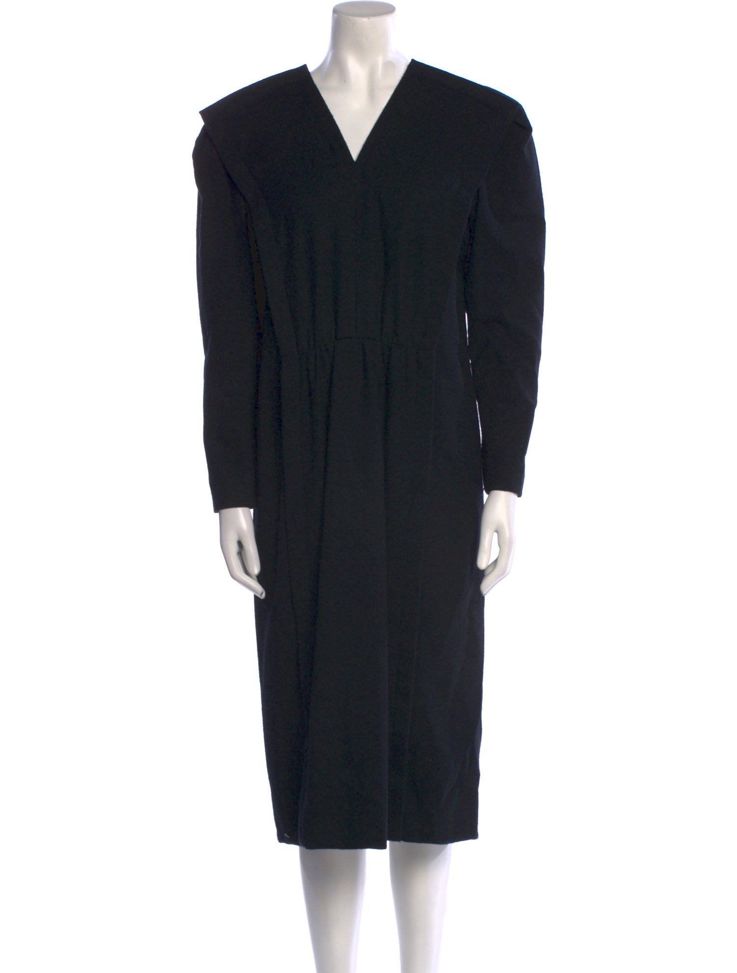 Pauline Trigere V-Neck Midi Length Dress