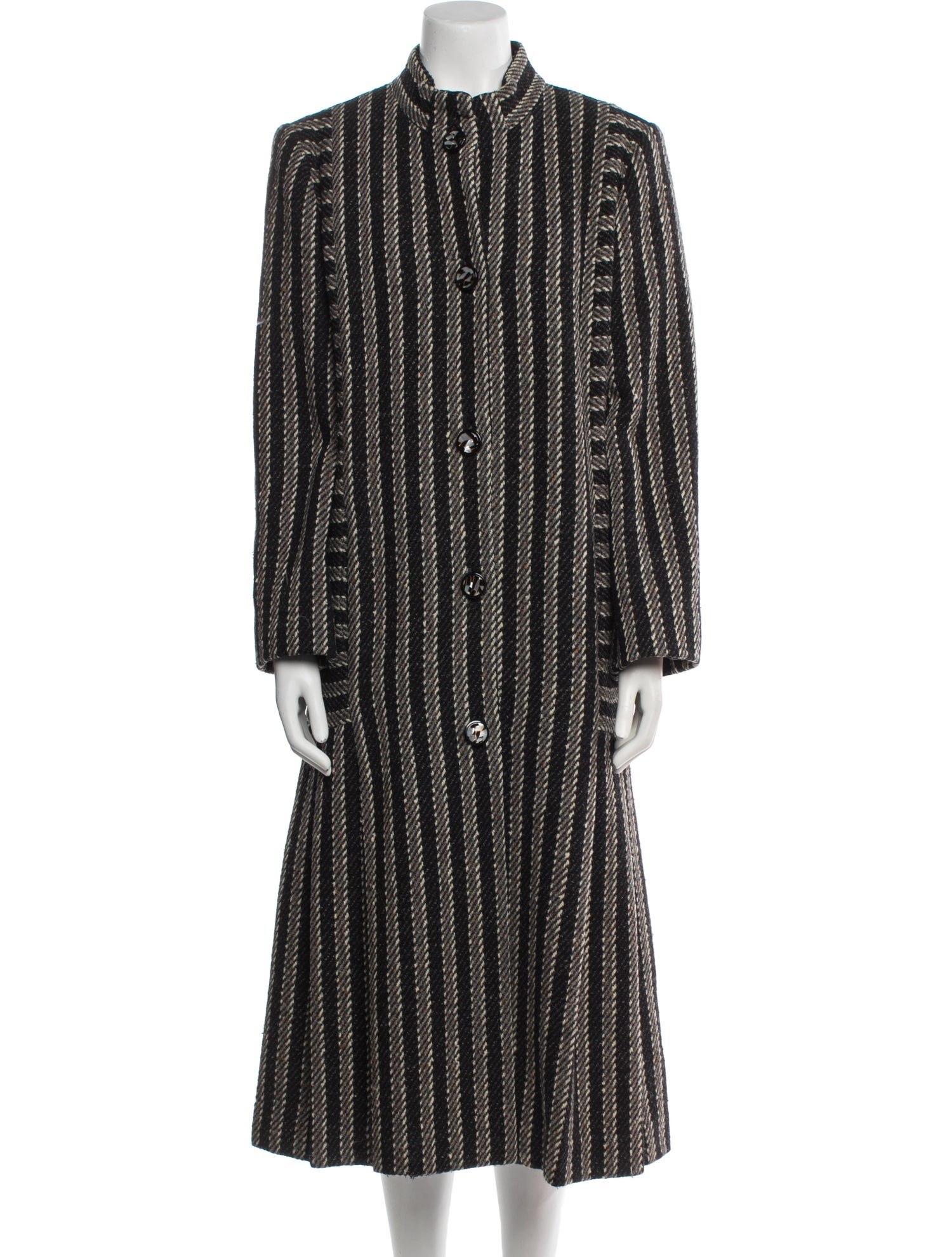 Pauline Trigere Striped Coat