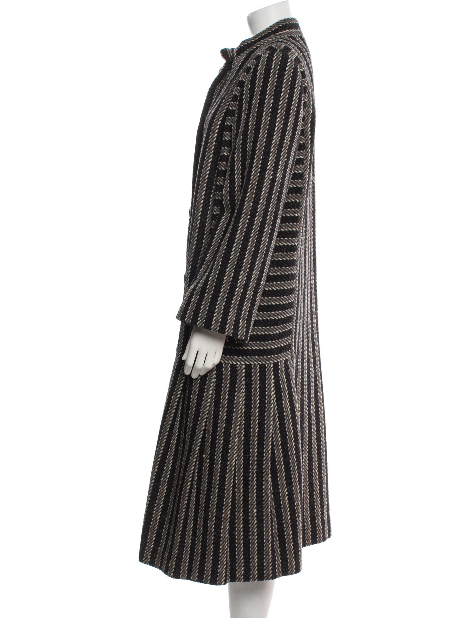 Pauline Trigere Striped Coat